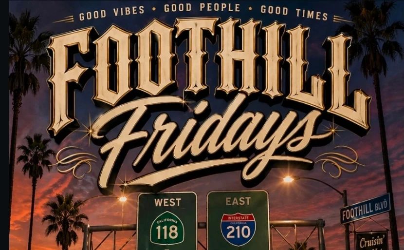 Foothill Fridays Car Meet partial flyer 2026